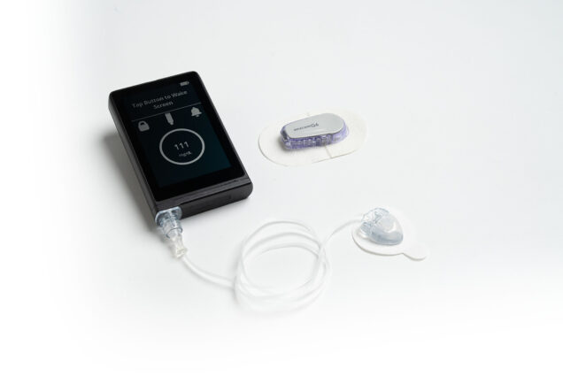 Photo: A flatlay of the iLet Bionic Pancreas, a bionic pancreas approved at the FDA. The device is a black box with a wire attached with two additional attachments