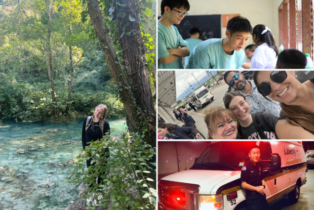 Photo: Composite image of four different photos of four students do various activities during their gap semester.