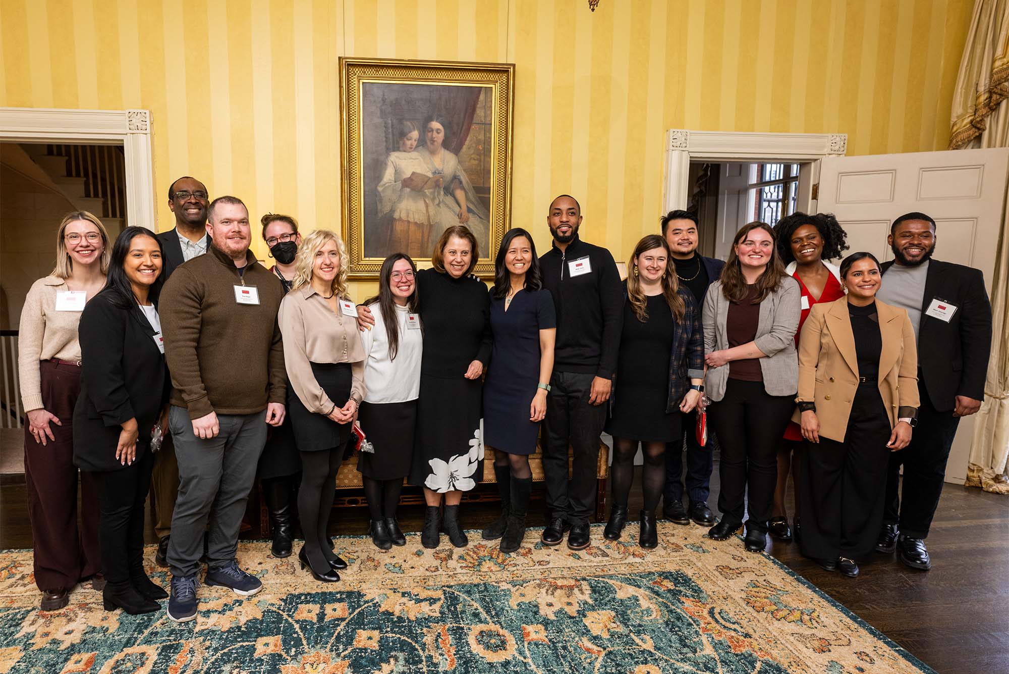 Photo: A large group of Boston Scholars posing with Boston Mayor Michelle Wu at a recent event