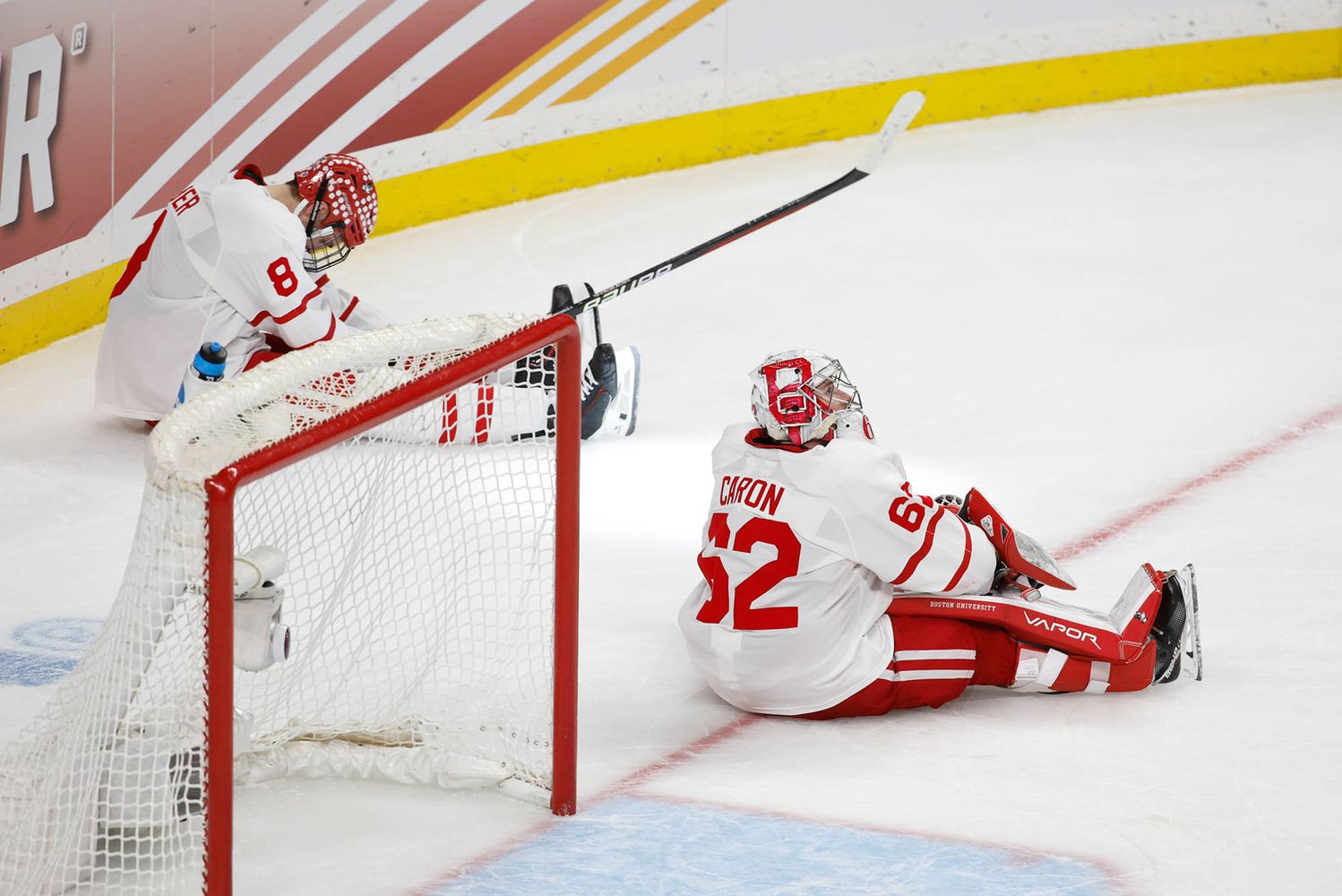 Photo: The Frozen Four semifinals between the Boston University Terriers and the Denver Pioneers at the Xcel Energy Center during NCAA Men’s Hockey.