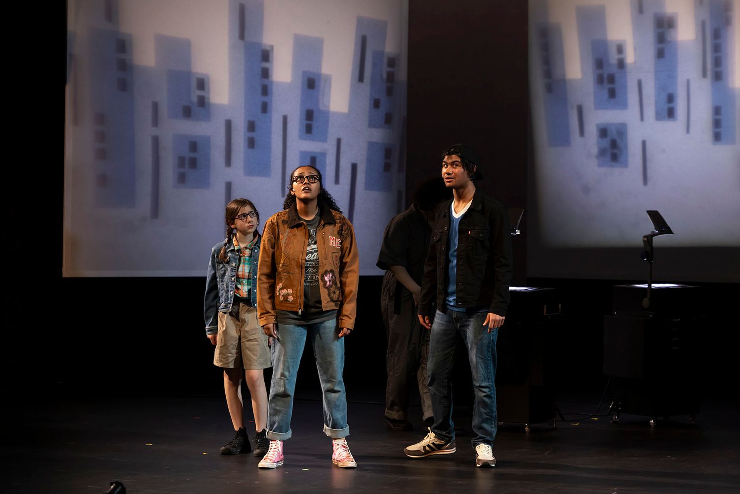 Photo: Eviva Rose (left) Beza Mekonnen, (center) and Luigi Bianchi during a dress rehearsal.