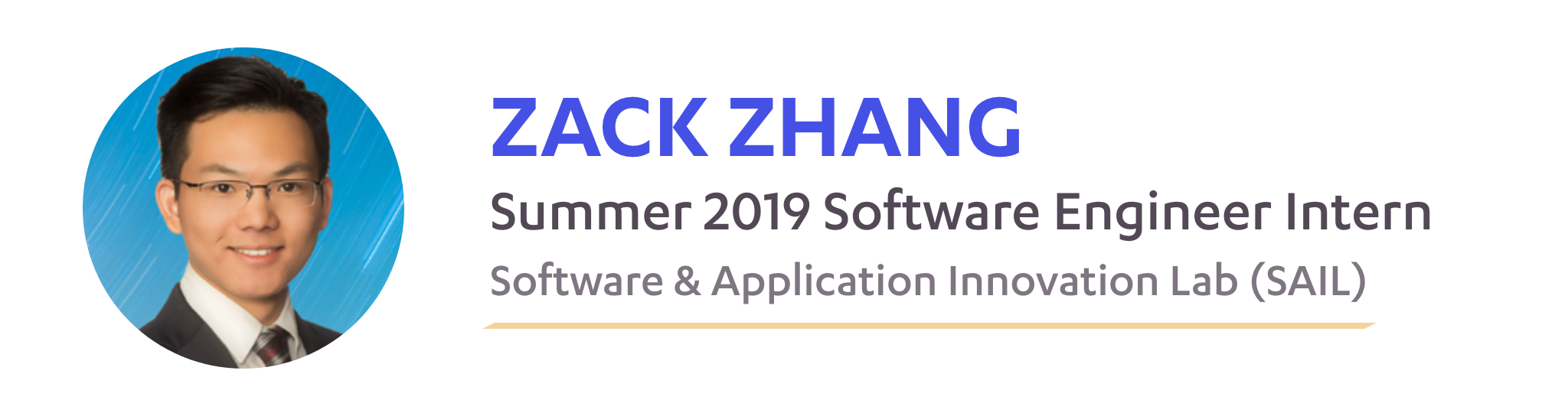 Zack Zhang, SAIL Summer 2019 Software Engineer