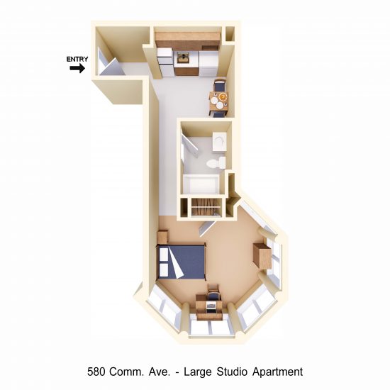 580 Comm Ave - Large Studio Apartment