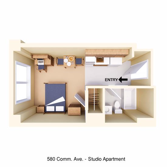 580 Comm Ave - Studio Apartment A