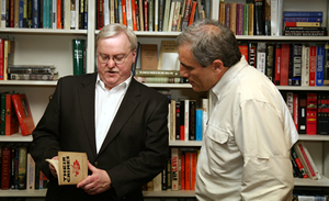 nolan-gusky Executive Director Cathal J. Nolan meeting in the IHI with documentary film maker Jeffrey Gusky