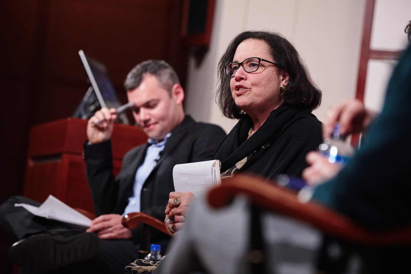 Lori Lefkowitz speaking during panel