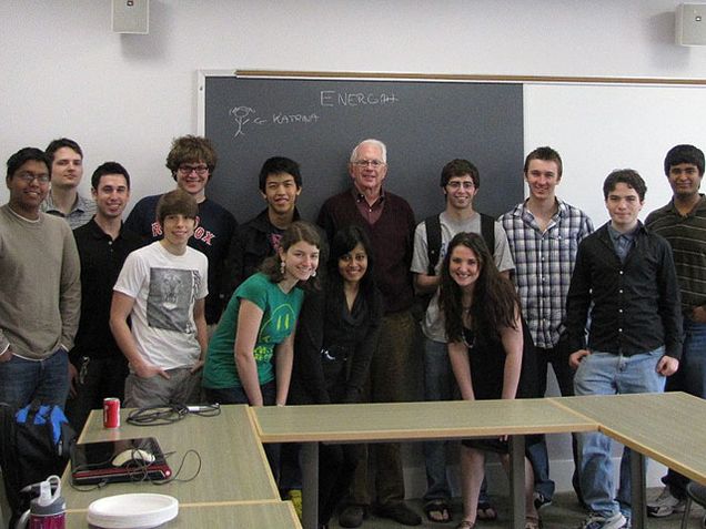 0011-e1312388490635 Students in Prof. Shelly Glashow's "Energy" course celebrate the last day of classes (Spring 2010)