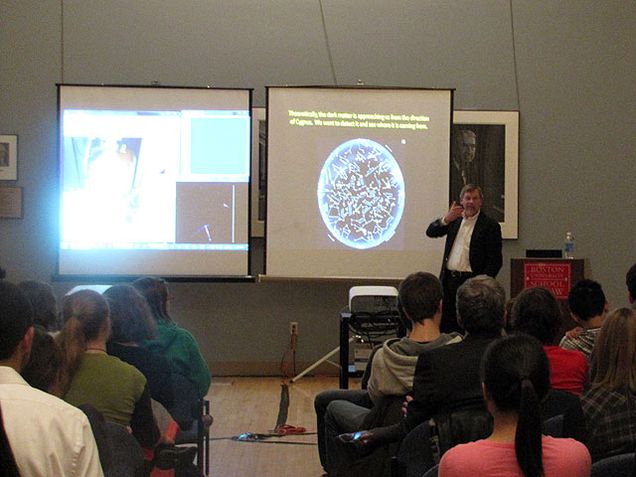 Ahlen-Fisher-11.09 Steve Ahlen & Peter Fisher discuss "Dark Matter" at a November 2010 co-curricular event