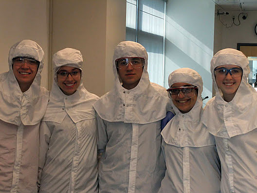 EK101_Cleanroom2 "Engineering Light" students spend Halloween 2011 in Bunny Suits in a clean room.