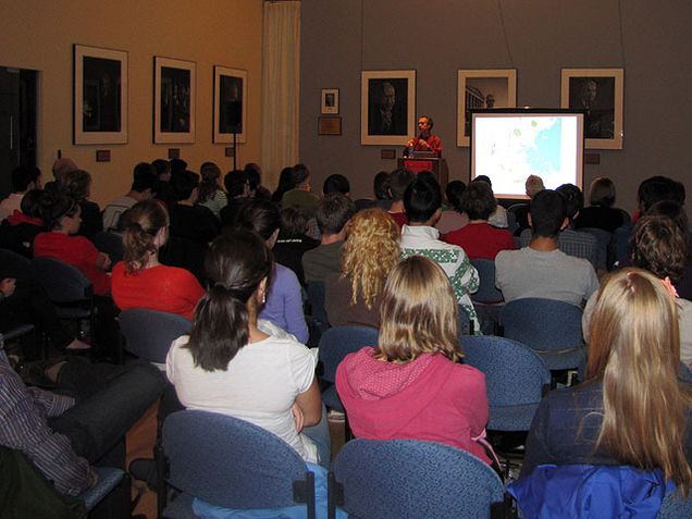 Haglund-Sept-16-10-004 Karl Haglund discusses the history of the Charles River Basin at a September 2010 co-curricular event