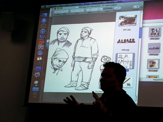Pines-Spring-11-Andy-Fish-003 Cartoonist Andy Fish gives a special lecture to the students of "Serious Comics" (Spring 2011)