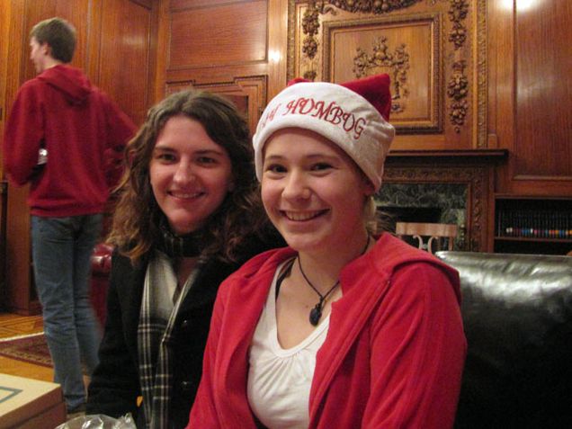 Study-Break-12.09 Emily Powell and Stephanie Kukolich relax during finals (Fall 2010)