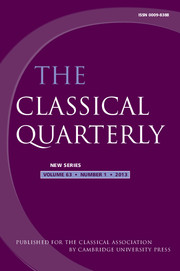 Classical Quarterly Classical Quarterly