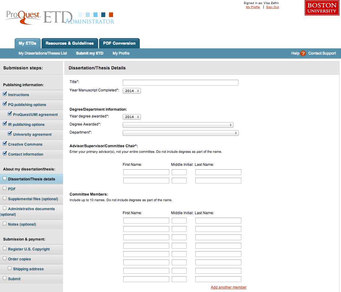 Dissertations express for libraries