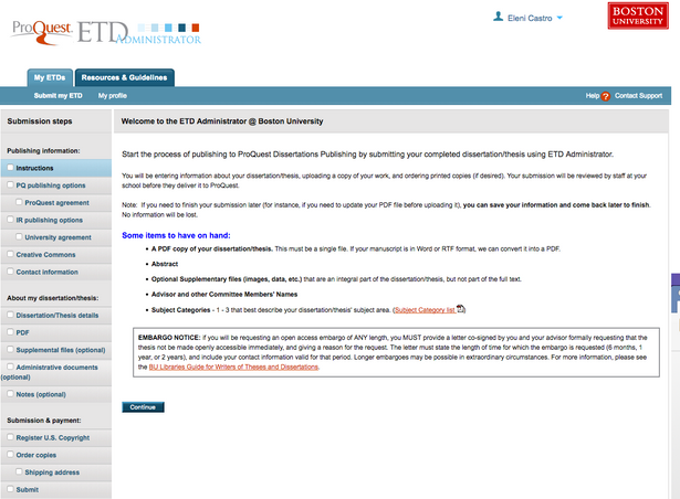 ETD Administrator: Screen 1: Instructions