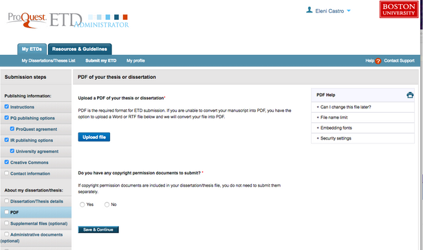boston university dissertation