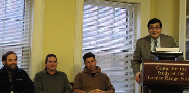 Prof. Kaufman, Dr. Sandin, Dr. Banks and Prof. Najam engage in lively conversation