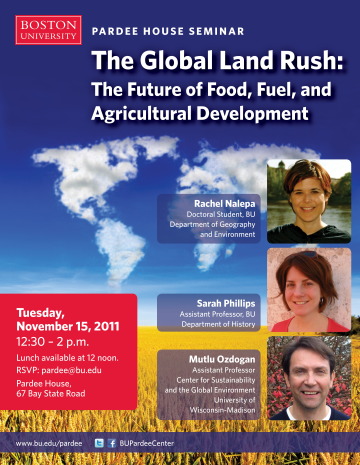 rush land global pardee seminar experts discuss house nov2011 poster