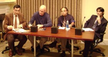 Adil Najam, Cutler Cleveland, Uday Pal and Moeed Yusuf at Pardee Center Seminar on the Future of Energy