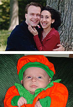 Craig  Staub with his wife Stacey (top) and his daughter Juliette (bottom),  born 11 days after her father's tragic death 