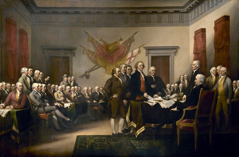 John Trumbull's painting of the signing of the Declaration of Independence