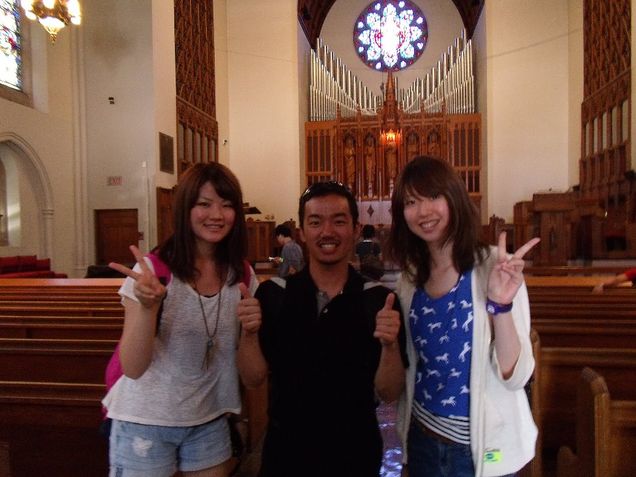 Nagoya3 Visiting the chapel on Boston University campus.