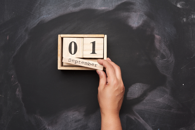 wooden calendar with date