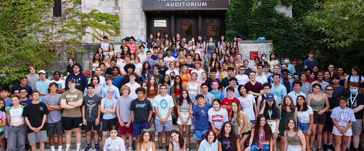 Students of BU's Summer Preview program in a group photo