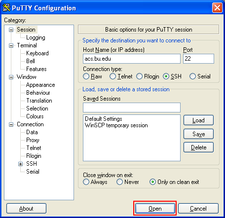 putty open