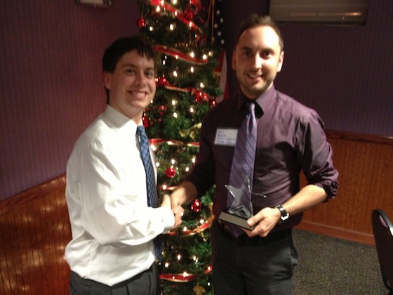 Phil receiving his HDI award.