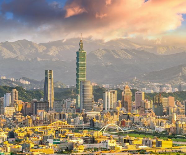 City of Taipei skyline at twilight