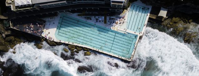 Drone picture of Pool at Bondi beach