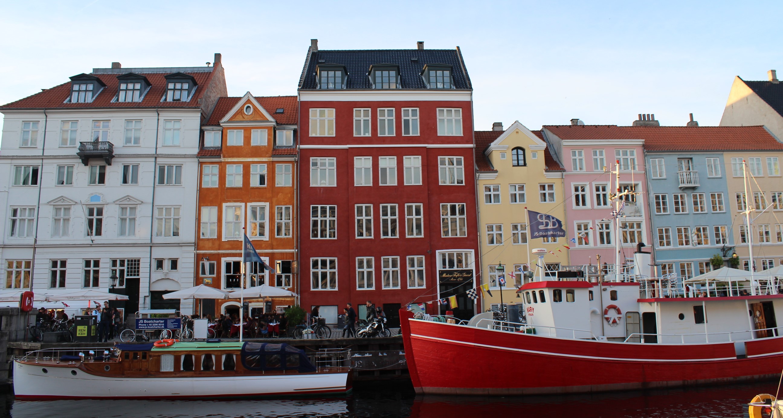boats along a warf in Copenhagen