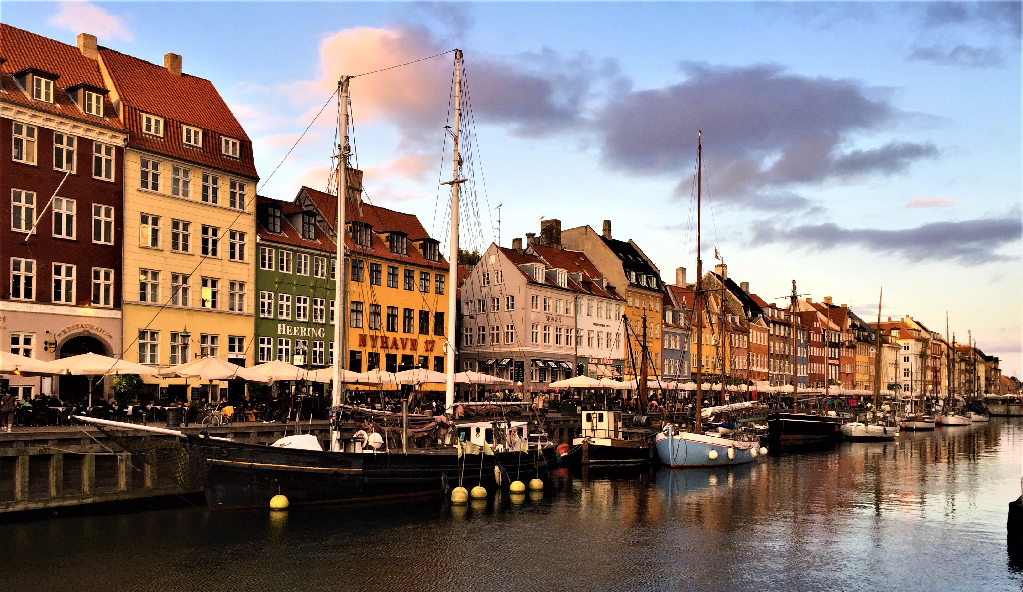 Sailboats along a warf in Copenhagen
