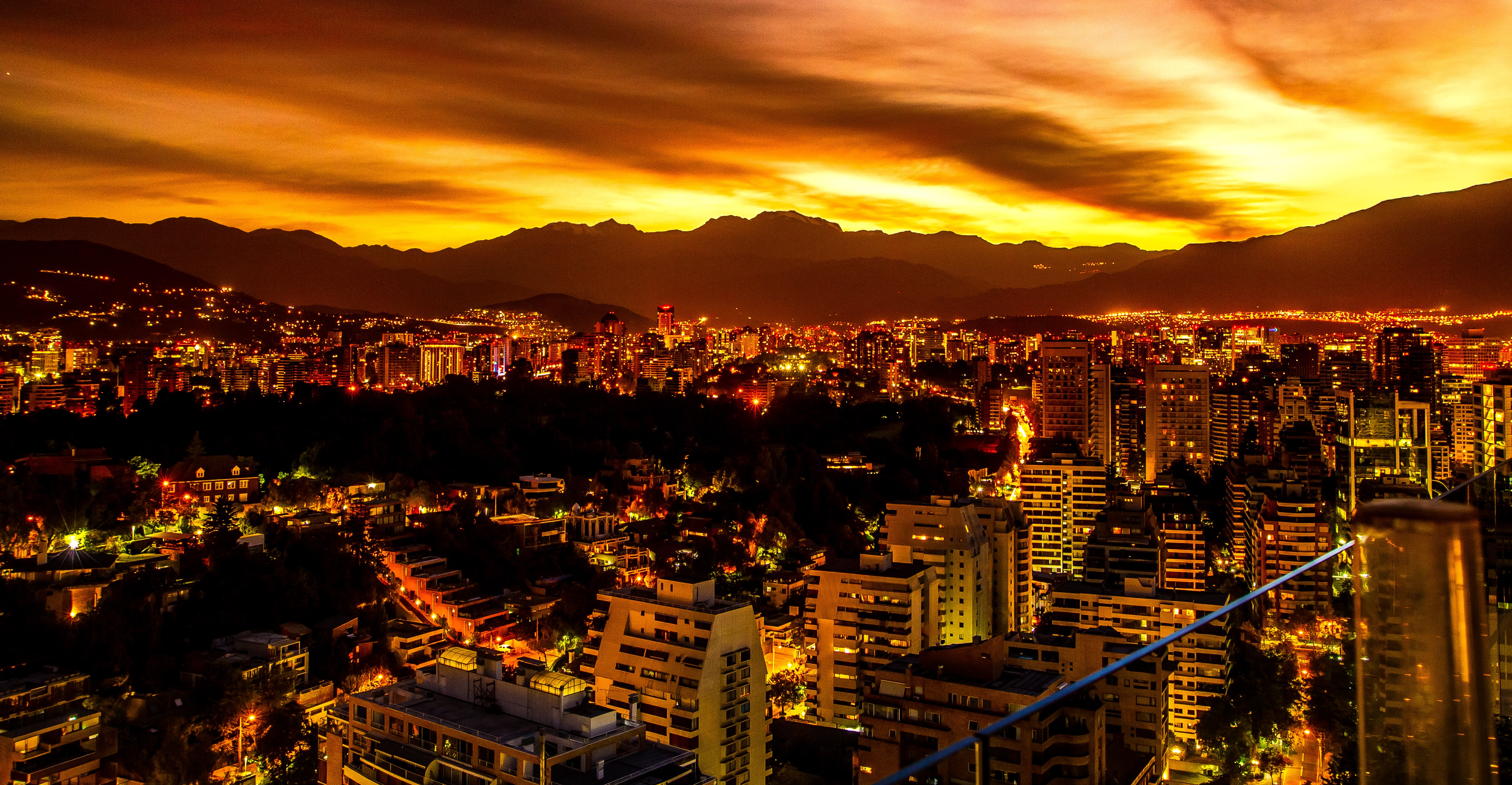 Santiago Chile at Sunset