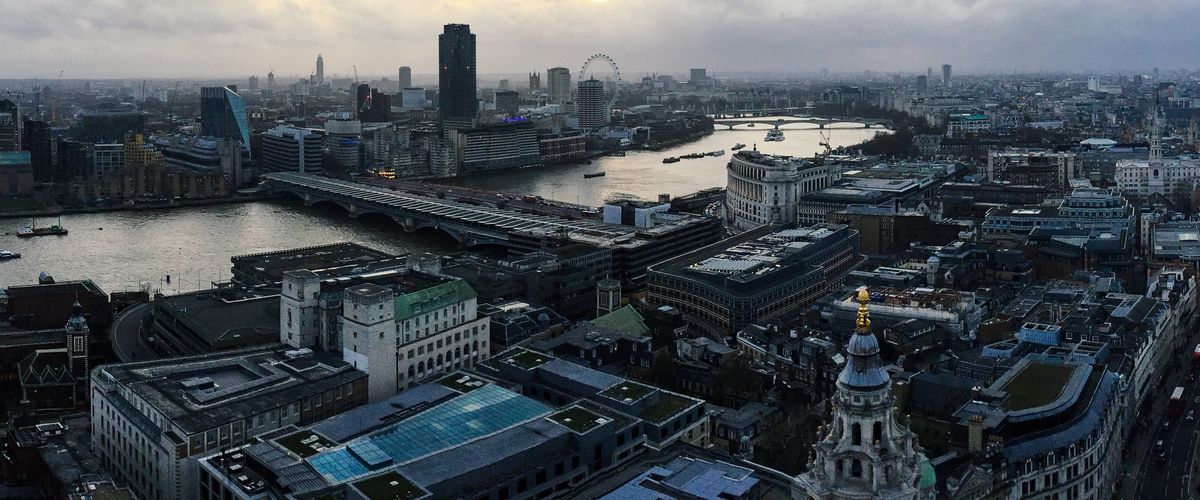 Birds eye view of london