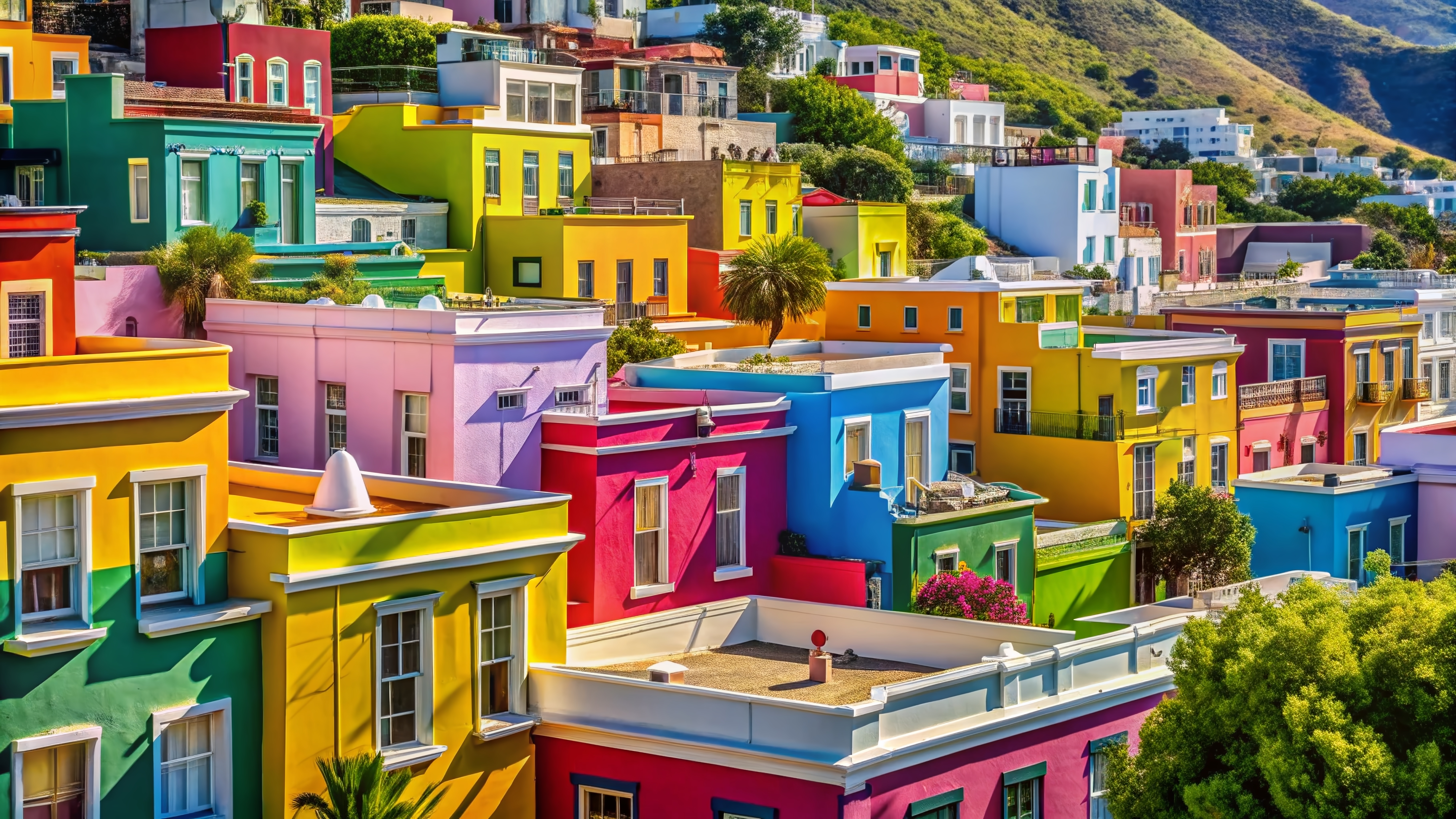 Vibrant Bo-Kaap Houses, Cape Town, South Africa
