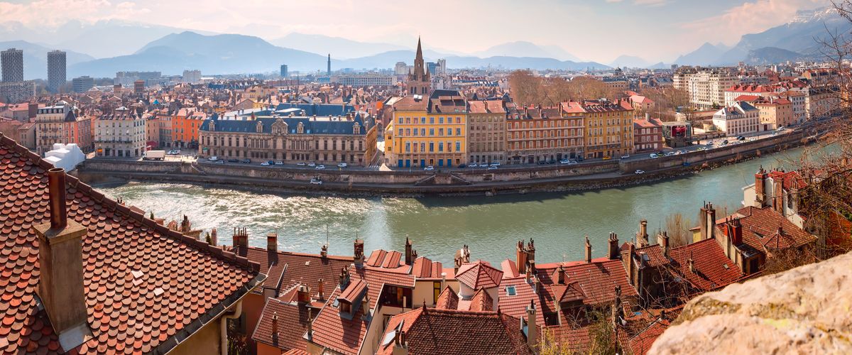 Panorama Old Town of Grenoble, France