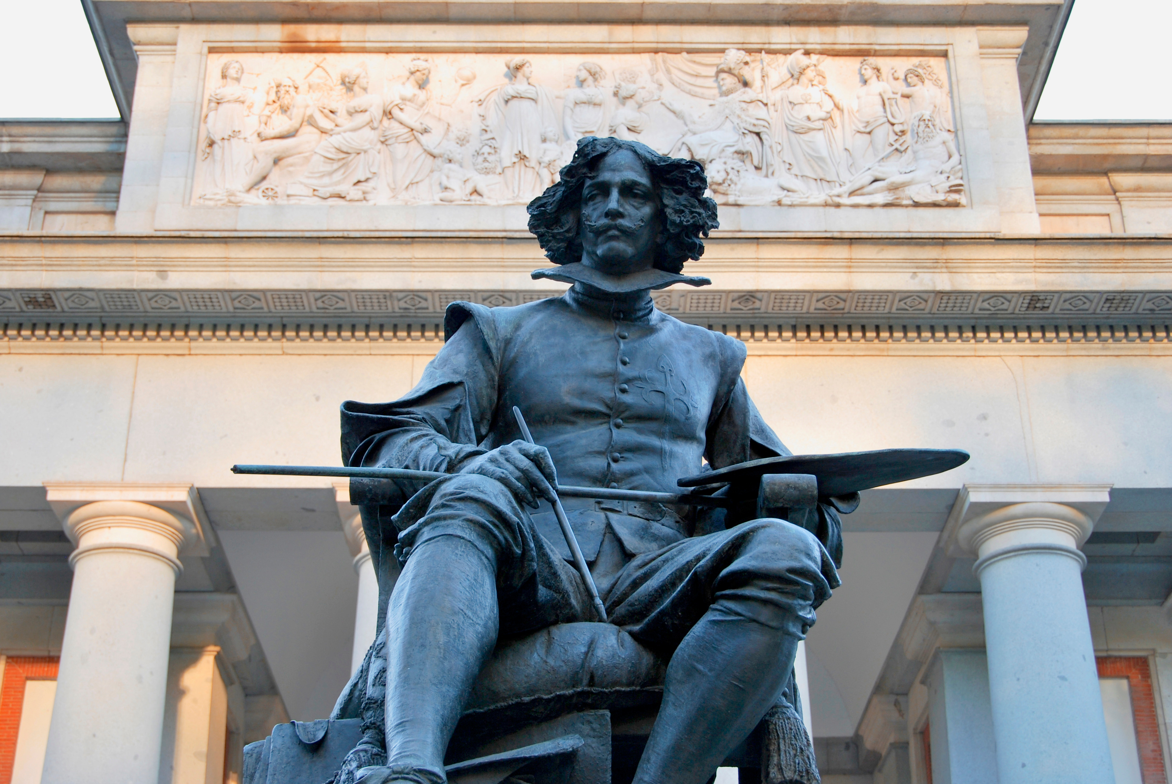 Statue of Velazquez in Prado museum. Famous spanish painter