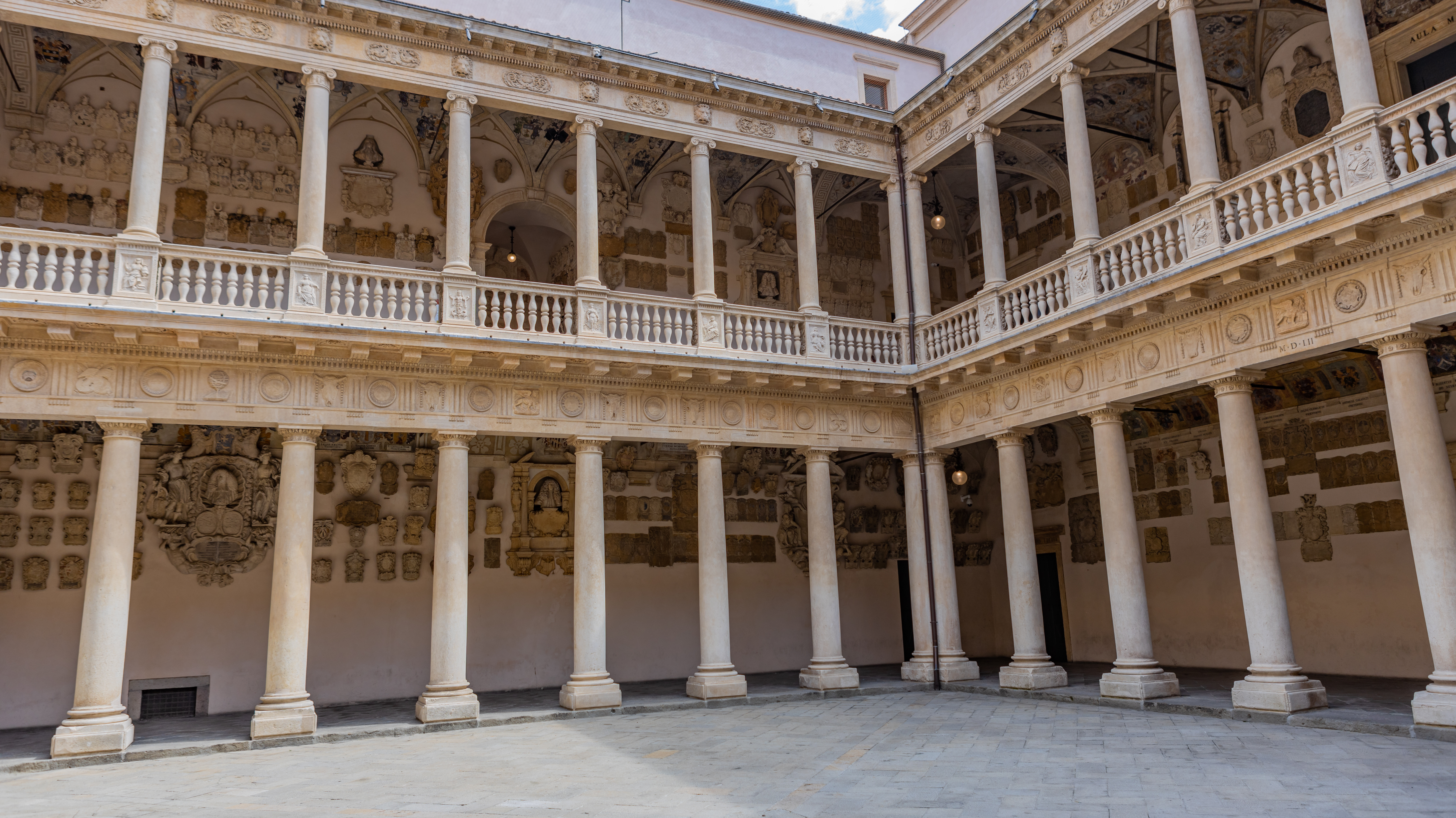 Palazzo Bo (Bo Palace) yard, historical building home of the Padova University from 1539 in Padua, Italy