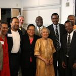 African American Studies alumni with Professors Emeriti Adelaide M. Cromwell and James Teele and Professor of English Larry Breiner