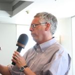 Brandeis Professor Mark Auslander asks a question of the panel on Exhibiting Black Boston