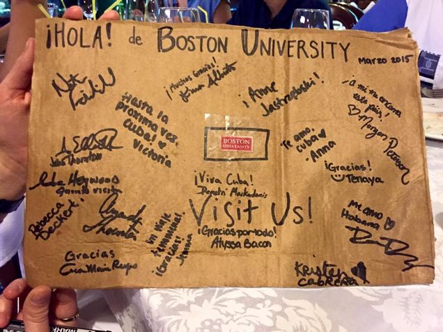 Sign from 2015 Spring Break trip to Cuba.