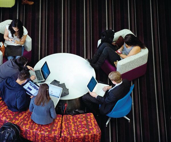 BU students at work