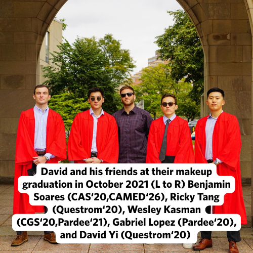 david yi's make up graduation photo with friends