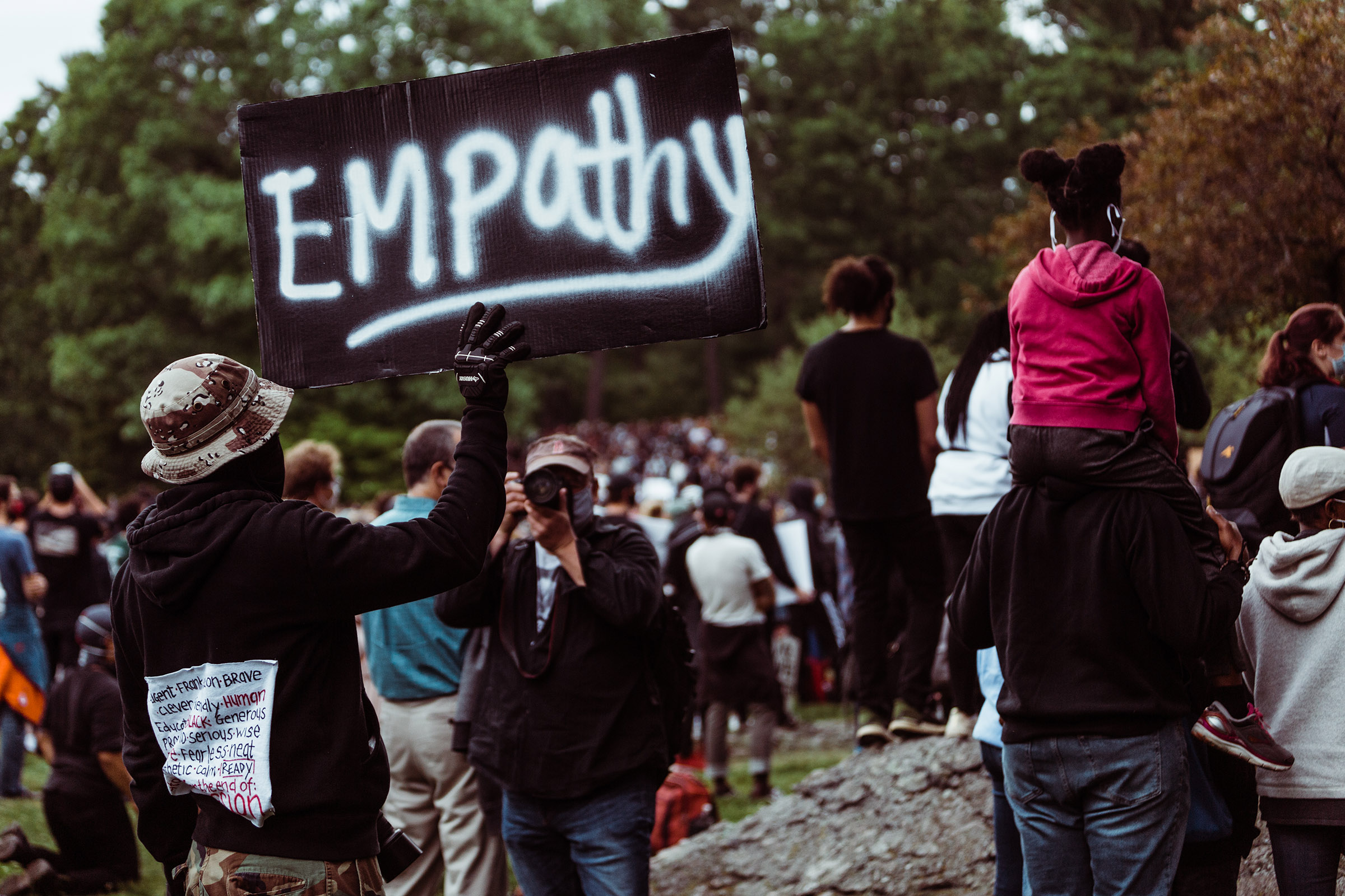 Black Lives Matter protester holding sign