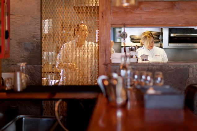 Oleana features on open kitchen where guests can watch their meal being made