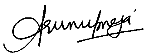 Dr. Arun Upneja Signature