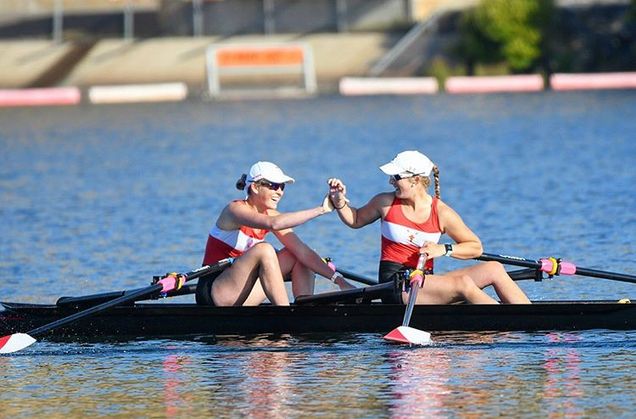 Grace Beery rowing.
