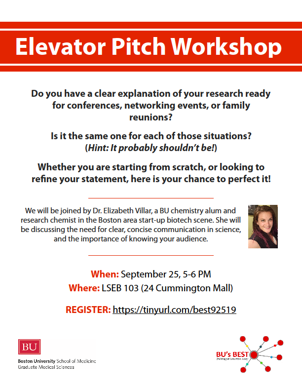 Elevator Pitch by BMERC Alum BioMolecular Engineering